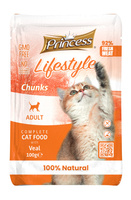 Princess Lifestyle Chunks Cielęcina 100g mokra karma dla kota kawałki mięsa