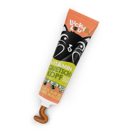 Lucky Lou Squeeze Head Adult Słód i witaminy 100g przysmak dla kota w tubce