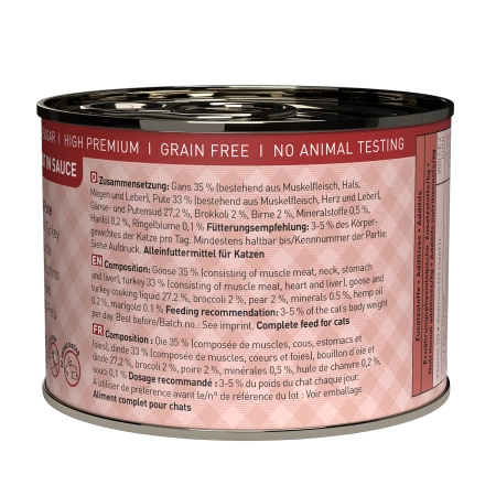 Catz Finefood Ragout No 603-  gęś z indykiem z brokułami i gruszką 180g mokra karma dla kota