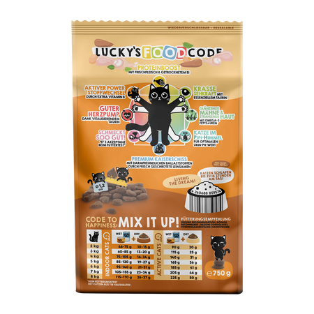 Lucky Lou Adult drób & kaczka sucha karma dla kota 750g