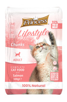 Princess Lifestyle Chunks Łosoś 100 gr kawałki mięsa w sosie mokra karma dla kotów