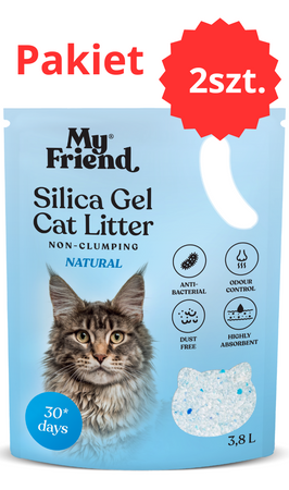 My Friend Silica Natural żwirek silikonowy dla kota 3,8l bezpyłowy x2szt.
