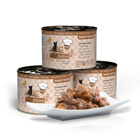 Catz Finefood Ragout No 609 - wieprzowina z cielęciną z batatami i cukinią  180g mokra karma dla kota