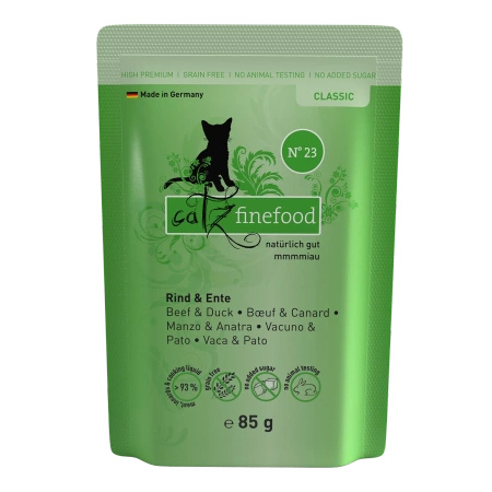 Catz finefood No.23 wołowina & kaczka 85g mokra karma dla kota