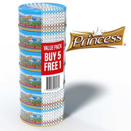 5+1 PROMO Princess Premium Tuńczyk Pacyficzny Krewetki Vannamei 170g 