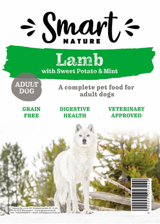 Smart Nature Dog Hypoallergenic Lamb 6kg  monoproteinowa karma dla psa, 100% jagnięciny, bez zbóż, bez kurczaka