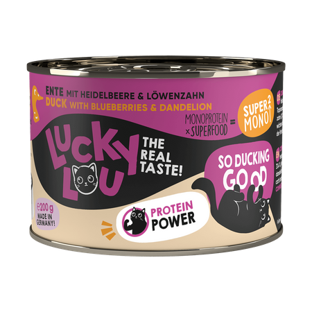 Lucky Lou Super Mono mokra karma dla kota z mięsa kaczki 200g