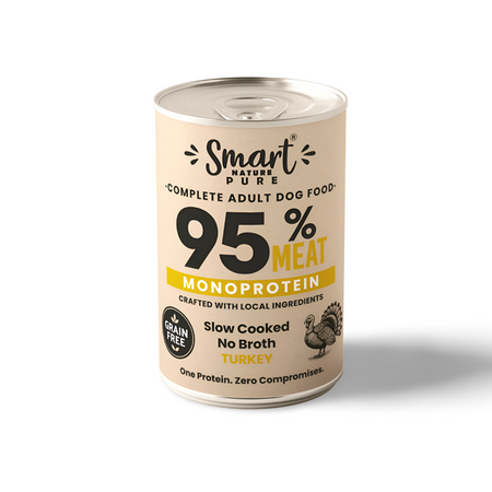 Smart Nature Pure TURKEY 95% MIĘSA Monoproteinowa karma mokra dla psa Pakiet x 6 sztuk