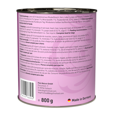 Dogz finefood N ° 10 – jagnięcina 800g mokra karma dla psa