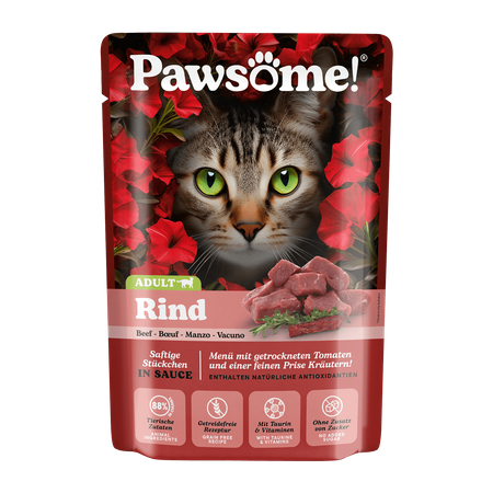 Pawsome!® Dla kotów Dorosłych Wołowina 85g Pełnowartościowa i Smaczna Karma