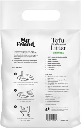 My Friend Tofu Żwirek dla kota zbrylający Kawowy 7,5 kg 2mm 18 litrów