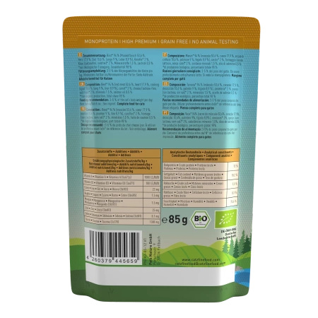 Catz finefood Bio No. 507 wołowina 85g mokra karma dla kota