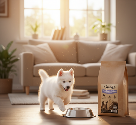 Smart Nature Puppy Free Range Turkey 2kg  65% mięsa, indyk z wolnego wybiegu i wieprzowina, kolagen na stawy, bez zbóż