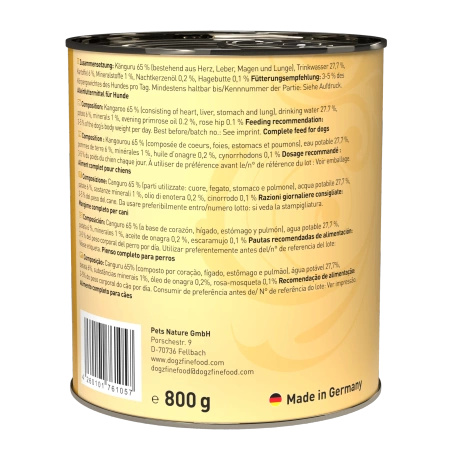 Dogz finefood No.6 kangur 800g Hipoalergiczna karma mokra dla psa z kangura