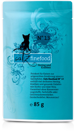 Catz finefood No.13 śledź & krewetki 85g mokra karma dla kota