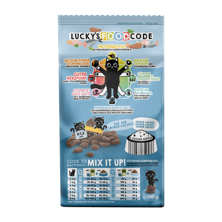 Lucky Lou Food Code Lifestage Dorosły Drób i Łosoś 340g