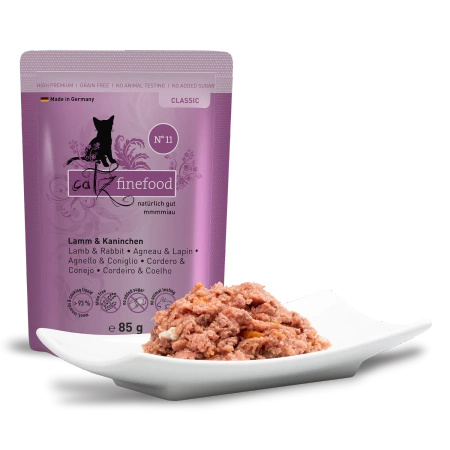 Catz finefood No.11 jagnięcina & królik 85g mokra karma dla kota