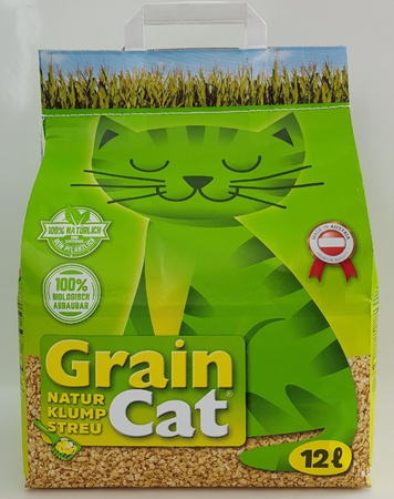 GrainCat zbrylający żwirek dla kota GreenCat Ekologiczny bezzapachowy 100% naturalny żwirek 12 L ( waga 4 kg)