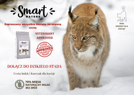 Smart Nature Kitten 70% mięsa z indyka i kurczaka, bez zbóż, dla kociąt 300 g