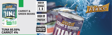 Prince Oceans Bounty 100% Tuna Carrot  400 g do 93% mięsa mokra karma dla psa