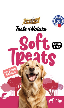 Prince Soft Treats Salmon 100g miękkie trenerki dla psów z łososia