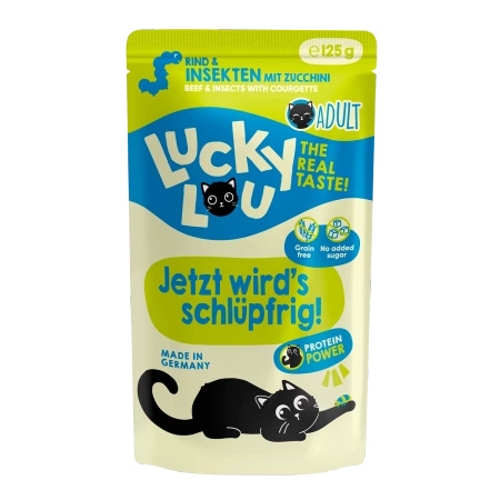 Lucky Lou Lifestage Adult Wołowin & Insekty 125g Hipoalergiczma karma dla kotów