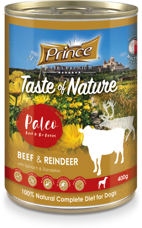 Prince Premium Wołowina Papaja Marchewka 400 g mokra karma dla psa z wołowiną i papają