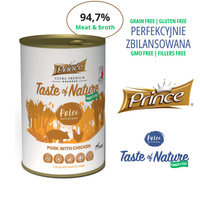 Prince Farmer's Feast mokra karma dla psa z 97% mięsa z rosołem. Wieprzowina & kurczak 400 gr karma bez zbóż i GMO