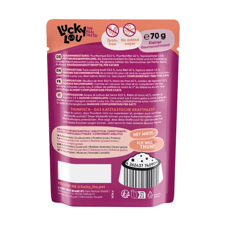 Lucky Lou Filet z tuńczyka w bulionie Extra Food w saszetce 70g dla kota