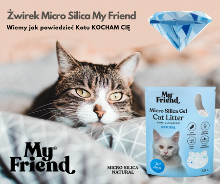 My Friend Micro Silica – Żwirek Silikonowy Dla Kota Pakiet 8 sztuk  x 3,8 L