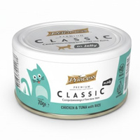 Princess Classic 70g Kurczak Tuńczyk Ryż mokra karma dla kota w galaretce