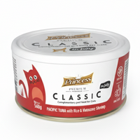 Princess Classic 70g Tuńczyk Pacyficzny z Ryżem i Krewetkami Vannamei mokra karma dla kota w galaretce