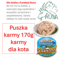 Dla potrzebujących kotów  mokra karma 170g Princess filety mięsne