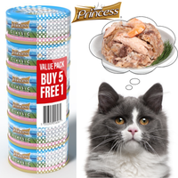 5+1 PROMO Princess 170 gr  Kurczak Tuńczyk Krewetki 