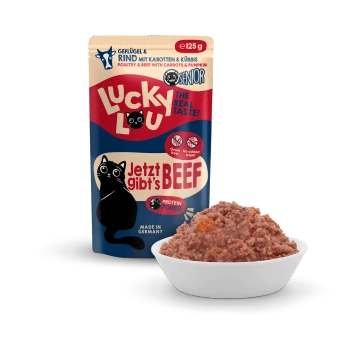 Lucky Lou Lifestage Senior Drób i Wołowina 125g Mokra Karma Funkcjonalna dla Starszych Kotów