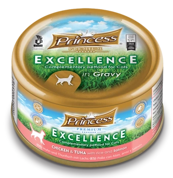 Princess Excellence Kurczak Tuńczyk Łosoś 70g karma mokra dla kota z kurczakiem, tuńczykiem i łososiem