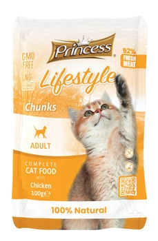 Princess Lifestyle Chunks Kurczak 100 gr  kawałki mięsa w sosie mokra karma dla kota