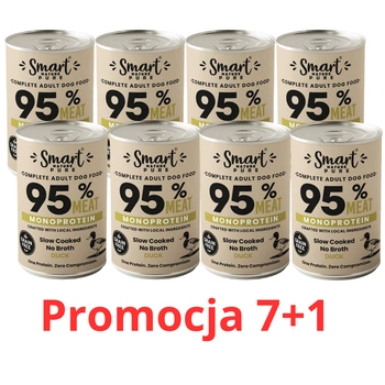 Smart Nature Pure DUCK 95% MIĘSA Monoproteinowa karma mokra dla psa PROMOCJA 7+1
