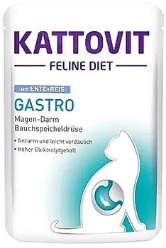 Kattovit Gastro Kaczka Ryż 85g dieta dla kota na schorzenia układu pokarmowego