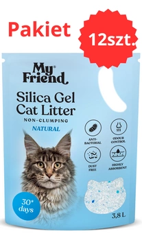 My Friend Natural Silica 3,8l Żwirek Silikonowy Dla Kota 12 sztuk