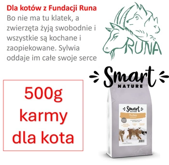 Dla potrzebujących kotów sucha karma 500g Smart Nature 70% mięsa