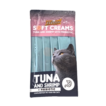 Princess SOFT Creams Tuna & Shrimps mokre jedzenie 4x14g sosik dla kota
