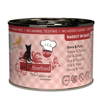 Catz Finefood Ragout No 603-  gęś z indykiem z brokułami i gruszką 180g mokra karma dla kota