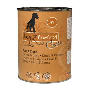 Dogz finefood No.8 indyk & koza 400g Eliminacyjna hipoalergiczna karma dla psa 100% mięsa