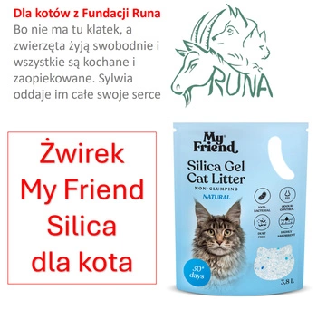 Dla potrzebujących kotów żwirek sillica My Friend 3,8l