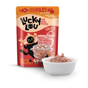 Lucky Lou Extra Food Tuńczyk z jabłkiem w bulionie saszetka 70g dla kota